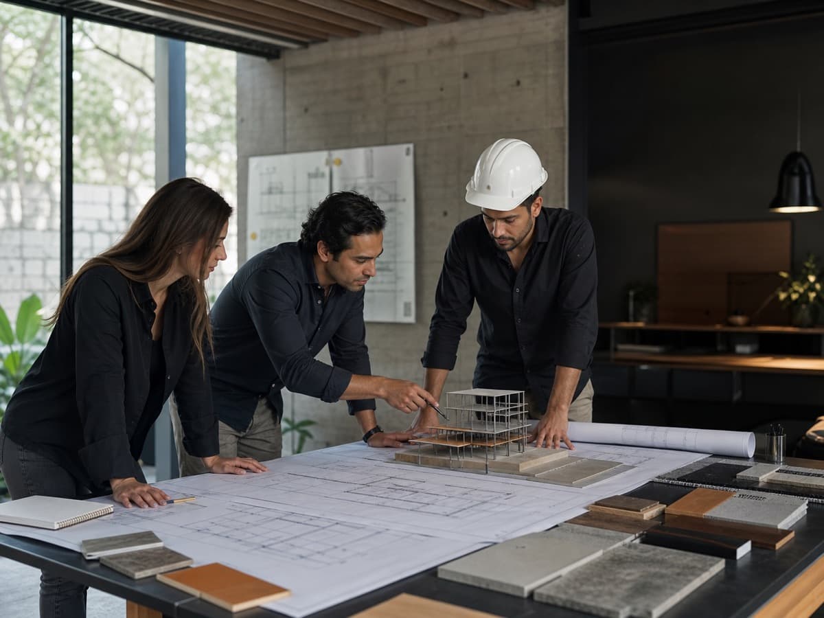 Equipo técnico revisando el diseño de un proyecto.